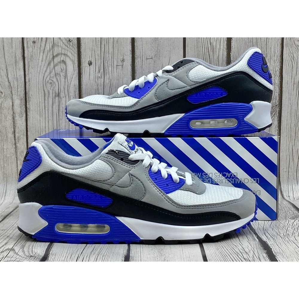 Nike‎ Air Max 90 Hyper Royal White Blue Size 11 CD0881‑102